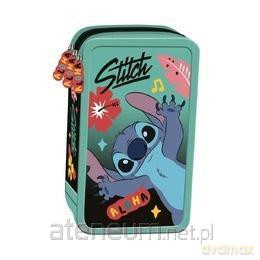 Piórnik potrójny z wyposażeniem Stitch mint Aloha