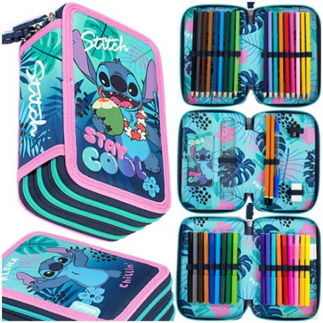 Piórnik potrójny z wyposażeniem Stitch Stay cool