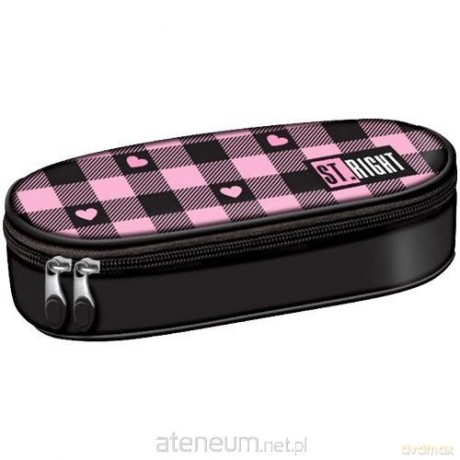 Piórnik saszetka z wewnętrzną klapką Pink Checker