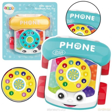 Telefon na kółkach do ciągnięcia kolorowy