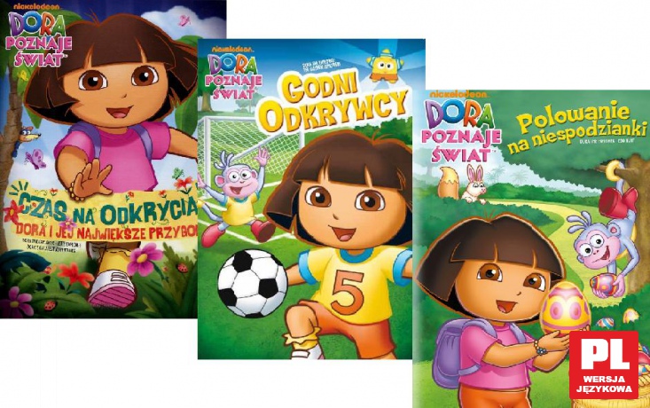 Dora poznaje świat: Polowanie na niespodzianki / Godni odkrywcy / Czas na odkrycia - Pakiet [3DVD]