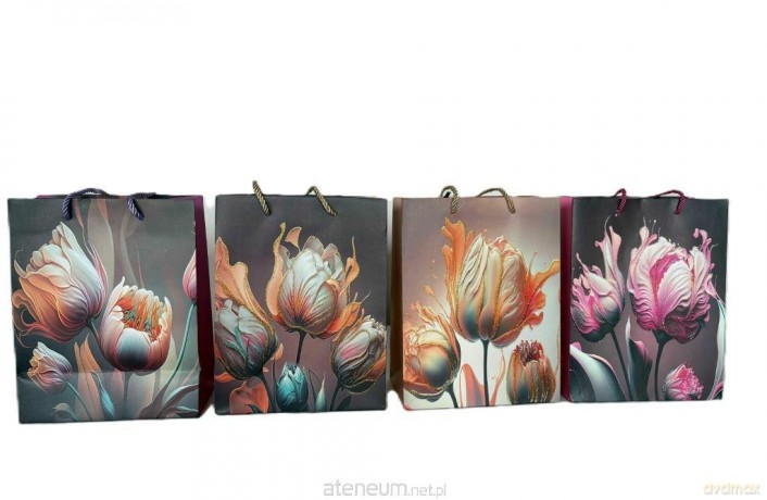 Torba prezentowa M kwiaty MIX