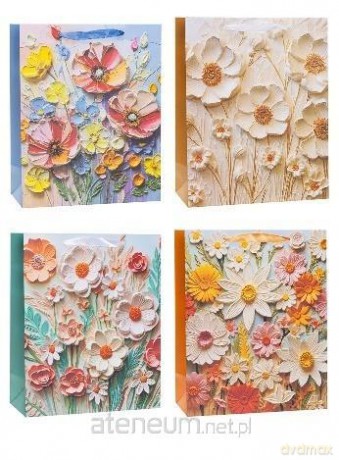Torebka ozdobna 26x32x12cm mix ROZETTE