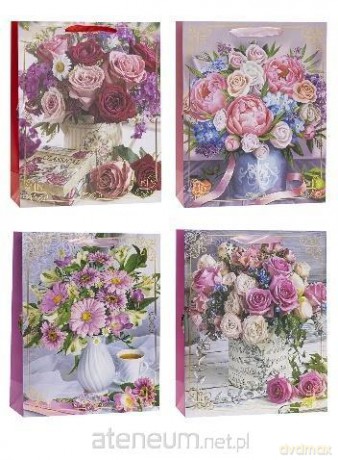 Torebka ozdobna 31x42x12cm mix ROZETTE