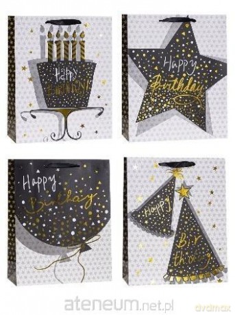 Torebka ozdobna brokat 18x23x8cm mix ROZETTE