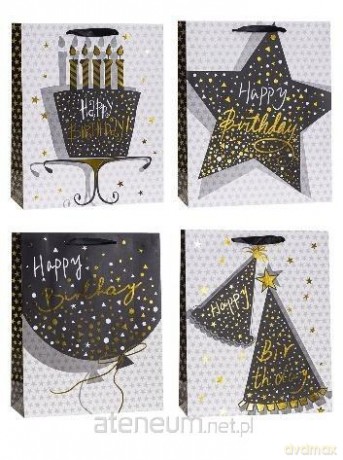 Torebka ozdobna brokat 26x32x10cm mix ROZETTE