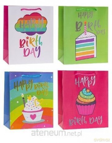 Torebka ozdobna hot stamp 31x42x12cm mix ROZETTE
