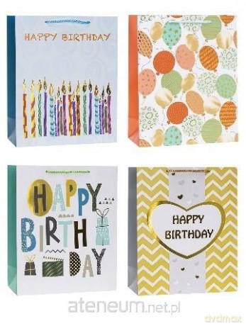 Torebka ozdobna hot stamp 31x42x12cm mix ROZETTE