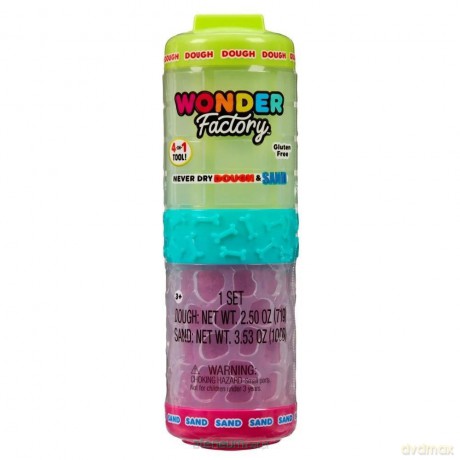 Wonder Factory Never Dry Dough&Sand Green Pink