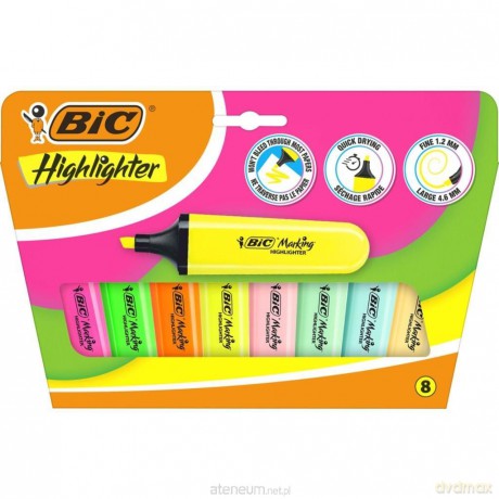 Zakreslacz Flat Highlighter neon pastel mix 8szt