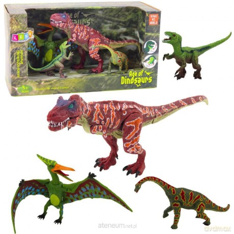 Zestaw figurek Dinozaury ruchome nogi paszcze 4szt [FIGURKA]