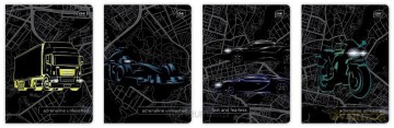 Zeszyt A5/32K 3kol linia 70g UV Cars (10szt)