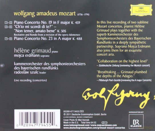 Helene Grimaud: Mozart Piano Concertos [CD]