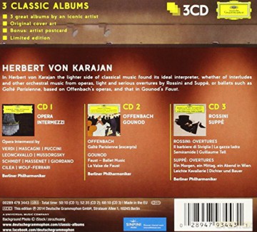Herbert Von Karajan: 3 Classic Albums:Opera Intermezzi, Offenbach, Von Suppe [3CD]