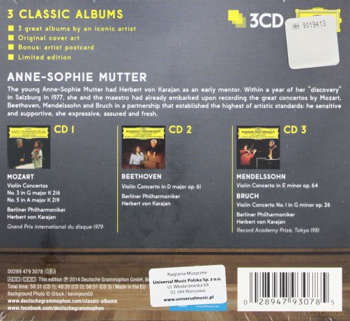 Anne Sophie Mutter: 3 Classic Albums [3CD]