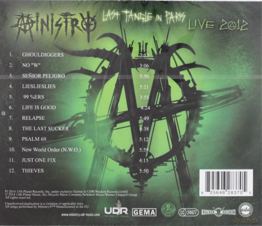 Ministry: Ministry: Last Tangle In Paris / Live 2012 Defibri L Latour [CD]