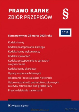 Prawo karne. Zbiór przepisów9 2025 [KSIĄŻKA]