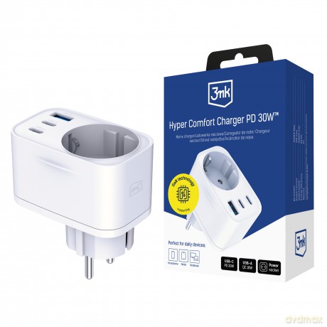 3mk Comfort Charger GaN 30W QC PD PPS 2C1A1S White