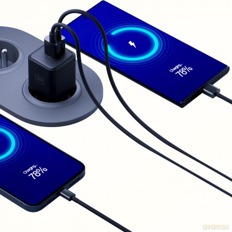 3mk Hyper GaN Charger 20W QC4+ PD PPS USB 1A1C Black EU