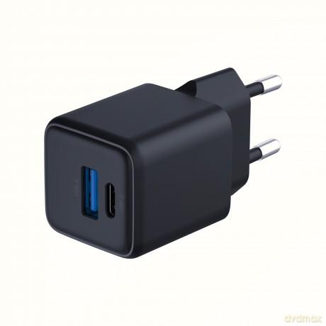 3mk Hyper GaN Charger 20W QC4+ PD PPS USB 1A1C Black EU