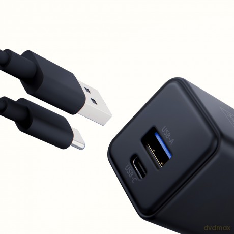 3mk Hyper GaN Charger 20W QC4+ PD PPS USB 1A1C Black EU