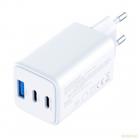 3mk Hyper GaN Charger 65W QC4+ PD PPS USB 1A2C White EU