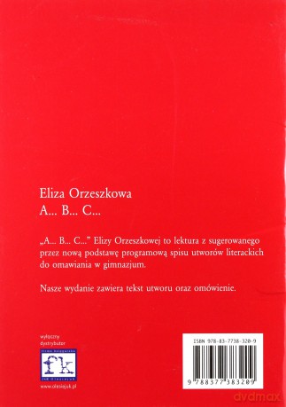 ABC. Lektura z opracowaniem - Eliza Orzeszkowa [KSIĄŻKA]