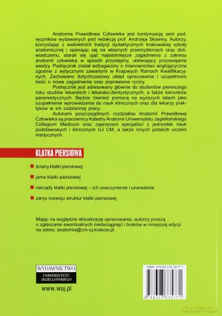 Anatomia prawidłowa człowieka. Klatka piersiowa. Podręcznik dla studentów i lekarzy - Jerzy Walocha (red.) [KSIĄŻKA]
