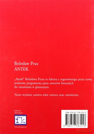 Antek. Lektura z opracowaniem - Bolesław Prus [KSIĄŻKA]