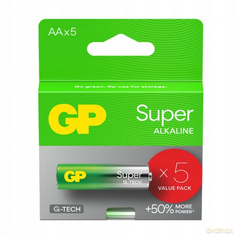 Baterie alkaliczne LR6/AA GP SUPER 5szt. (G-TECH)