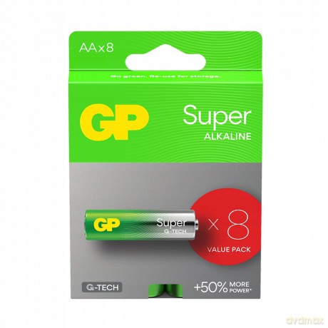 Baterie alkaliczne LR6/AA GP SUPER 8szt. (G-TECH)
