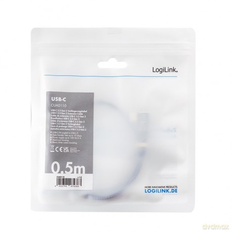 Kabel USB3.2 gen2 TypeC do USB-C/F, PD, 0.5m [KABEL]