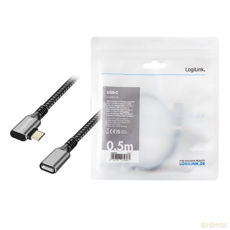 Kabel USB3.2 gen2 TypeC do USB-C/F, PD, 0.5m [KABEL]