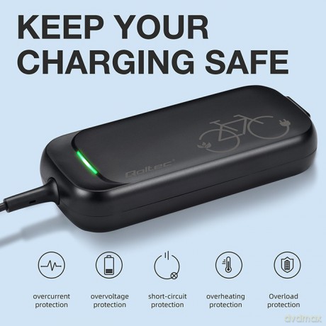 Ładowarka do roweru skutera elektrycznego 36V | 42V | 2A | 5.5*2.5 + wodoodporna + kabel zasilający