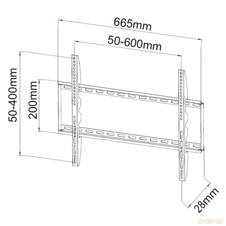 Uchwyt ścienny do TV 40-65 cali LED/LCD 50kg slim 28mm