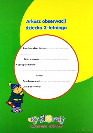 Arkusz obserwacji dziecka 3-letniego - Maria Sztrantowicz [KSIĄŻKA]