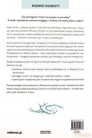 Dawaj i bierz. Czy twój styl współpracy pozwala ci odnieść sukces - Adam Grant [KSIĄŻKA]