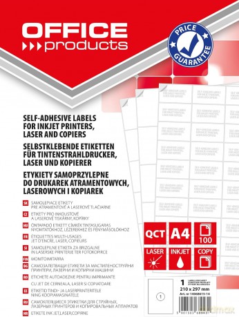 Etykiety Office Products 210x297mm białe 100 ark.