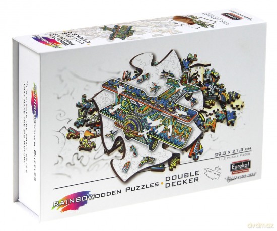 EUREKA 112 el. drewniane kolorowe Dwupłatowiec [PUZZLE]