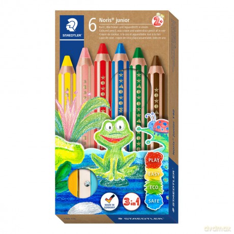 Kredki Buddy Jumbo woskowe drewniane 6 kolorów Staedtler