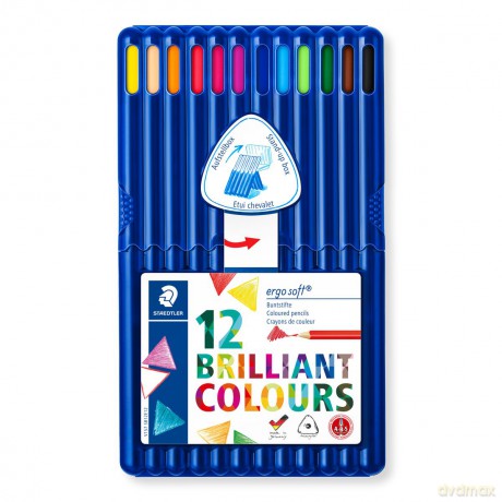 Kredki Ergosoft trójkątne 12 kolorów w etui Staedtler