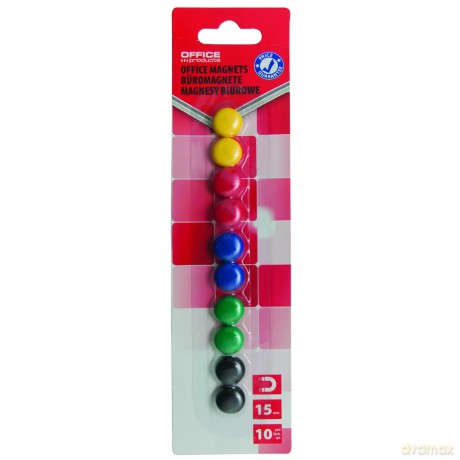 Magnesy do tablic Office Products okrągłe blister 10szt.