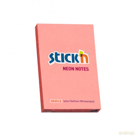 Notes samoprzylepny 76x51 mm różowy neon 100 kartek