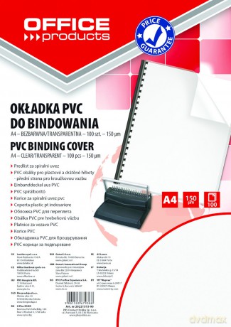 Okładki do bindowania A4 Office Products 100szt. transparentne