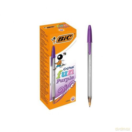 Paczka Długopis BIC Cristal Fun 1.6mm fioletowy 20szt.