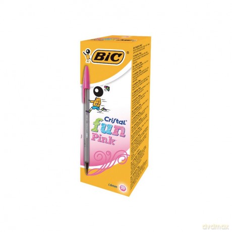 Paczka Długopis BIC Cristal Fun 1.6mm różowy 20szt.
