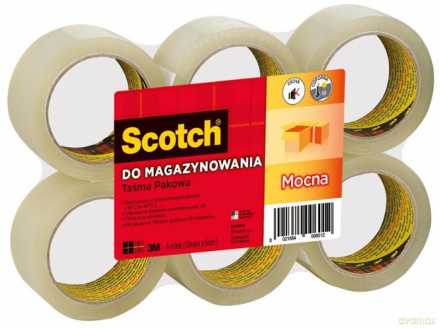 PACZKA Taśma pakowa do magazynowania Scotch 50mm x 66m transparentna 6 ROLEK