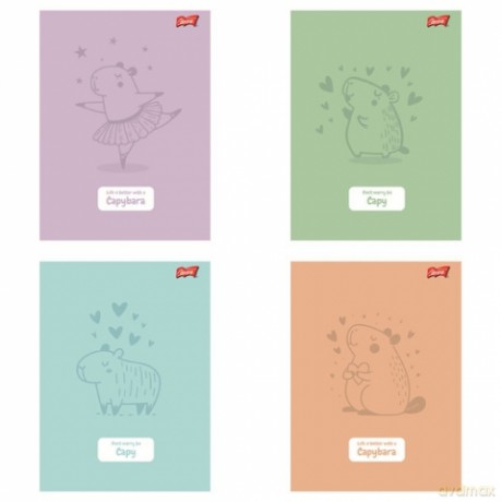 Paczka Zeszyt A5 32k.kratka pastel Capybara mix pakiet 15 sztuk