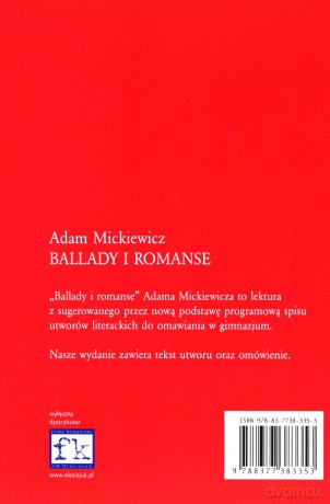 Ballady i romanse. Lektura z opracowaniem - Adam Mickiewicz [KSIĄŻKA]