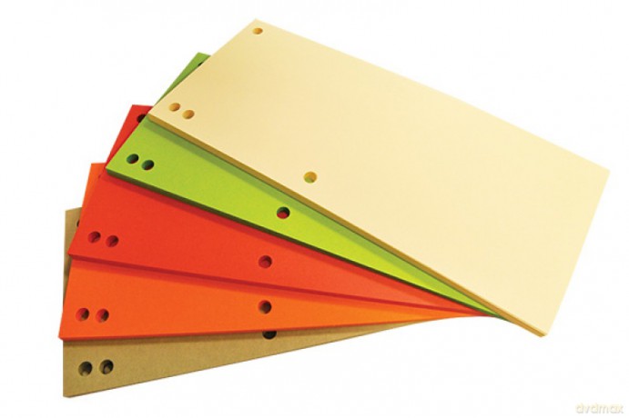 Przekładki A4 Office Products karton 235x105mm 100szt. mix kolorów